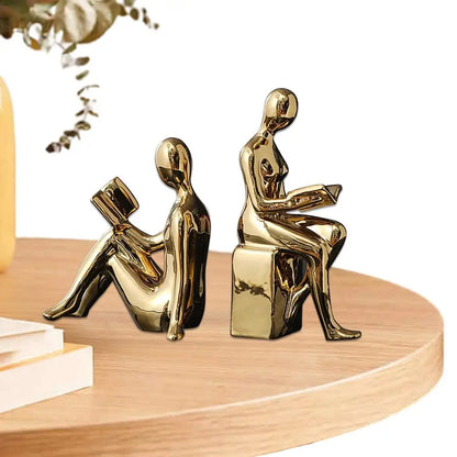 Bookends - Abstract Reading Figurines