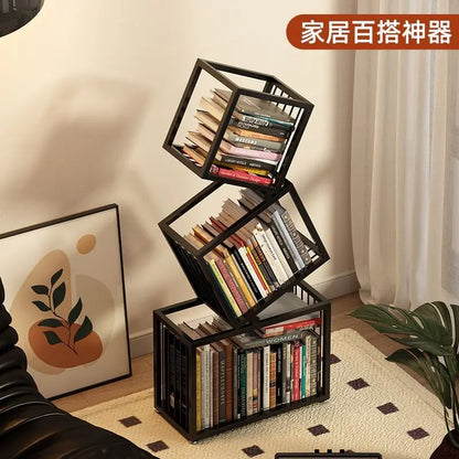 Tipsy-Turvy Vertical Iron Art Bookshelf