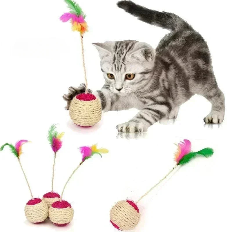 Interactive Sisal Scratching Ball Cat Toy - Min. 2