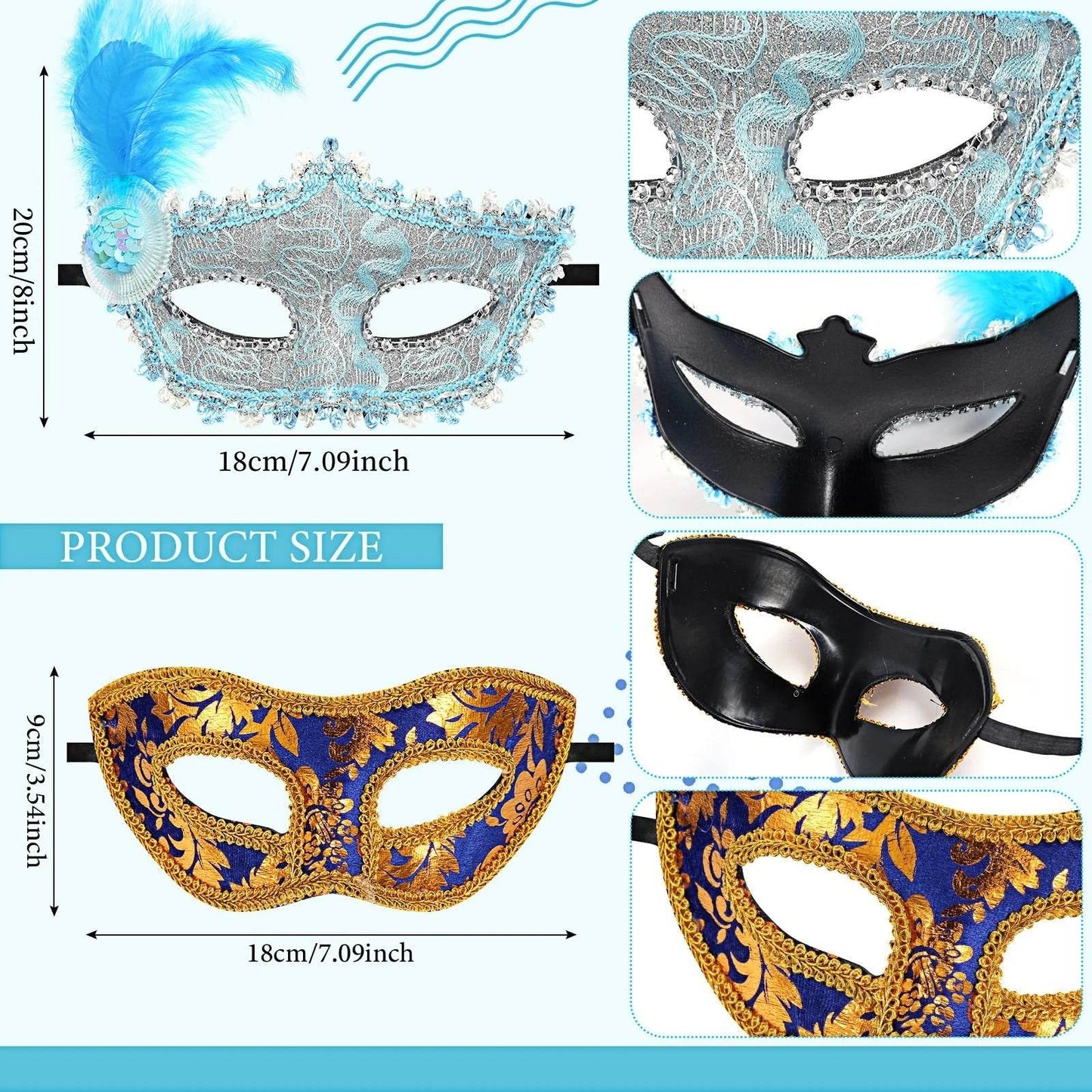 14-56pcs Vintage Mardi Gras Masquerade Mask - Shop Jobie