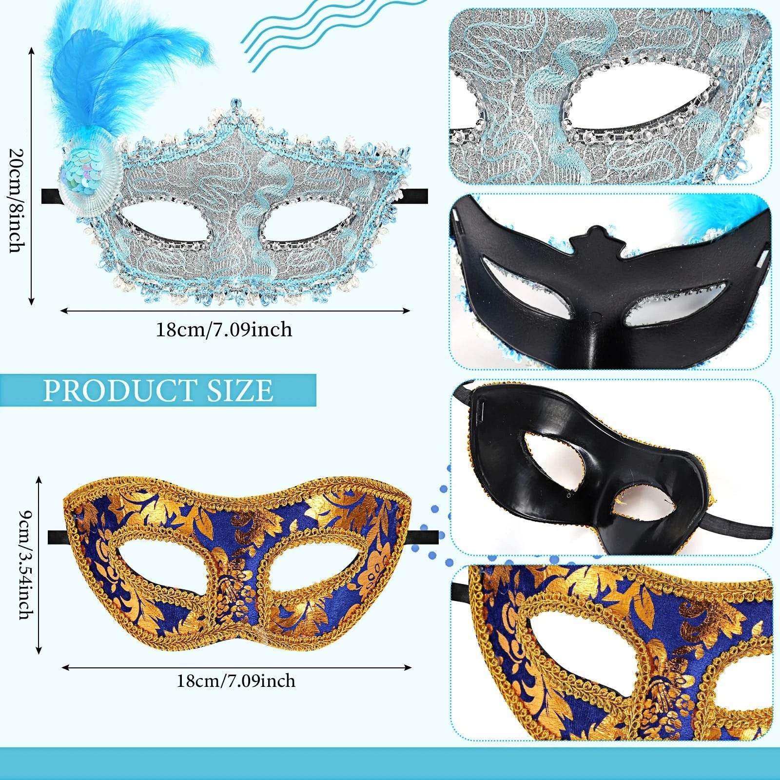 14-56pcs Vintage Mardi Gras Masquerade Mask - Shop Jobie