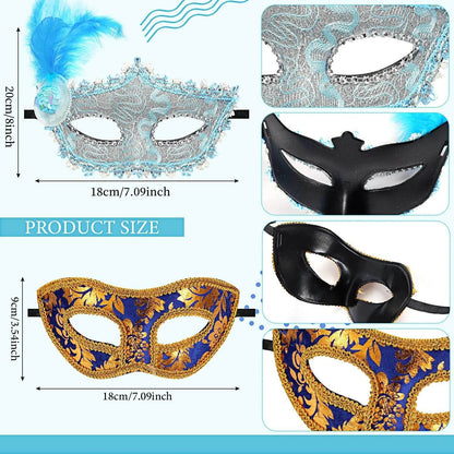 14-56pcs Vintage Mardi Gras Masquerade Mask - Shop Jobie