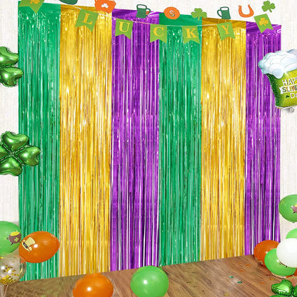 Carnival Mardi Gras Party Rain Curtain Background