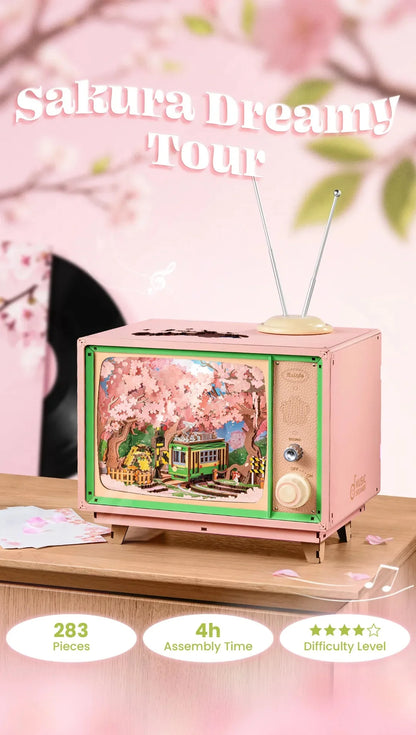 3D Wooden Puzzle – Sakura Dreamy Tour Music Box