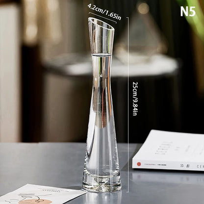 Elegant Transparent Glass Flower Vase
