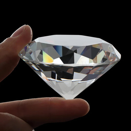 Clear Crystal Diamond Glass Paperweight
