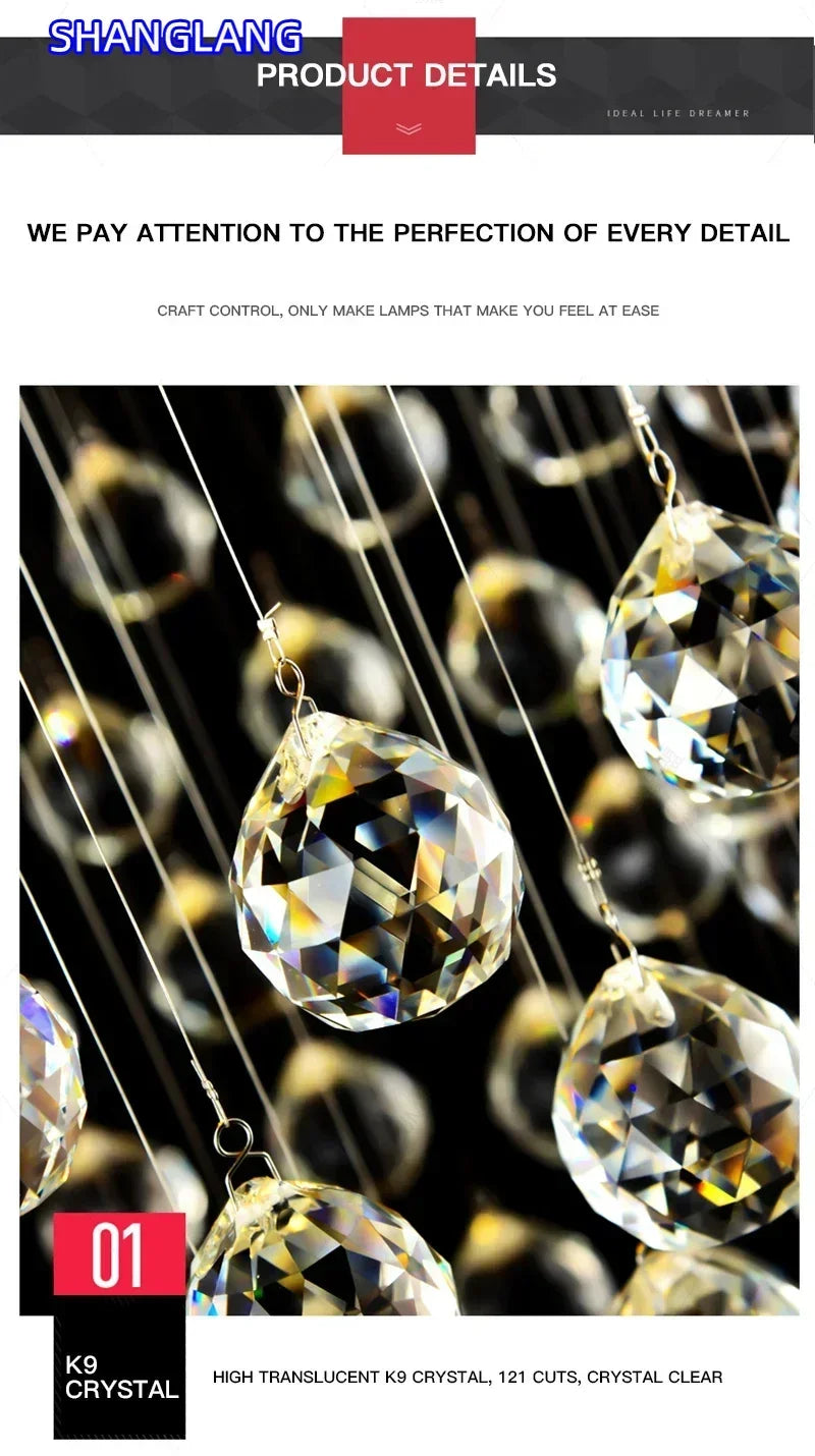 Modern Spiral Crystal Chandelier
