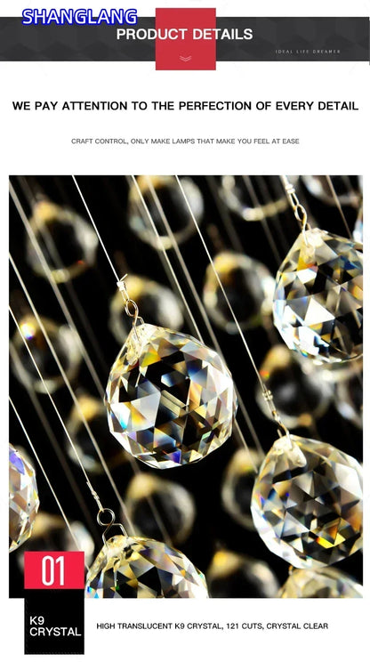 Modern Spiral Crystal Chandelier