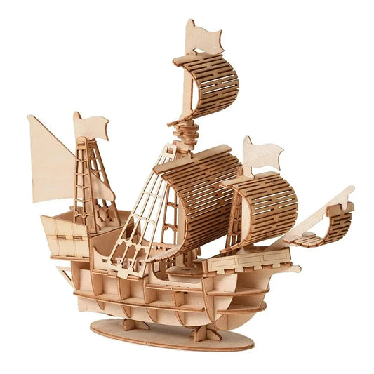 3D Wooden Puzzle Kits - Schooner 56pc