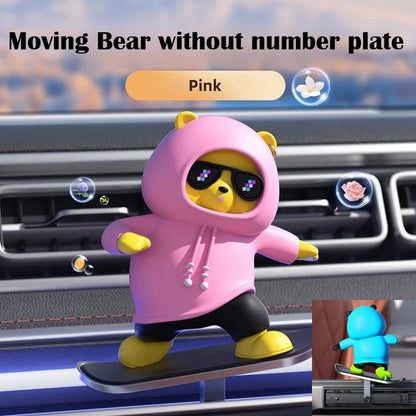 Mini Dashboard Skateboarding Bear