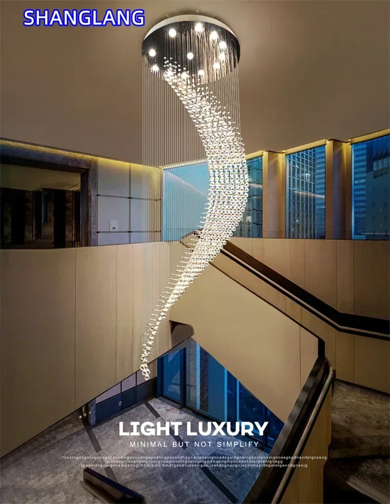 Modern Spiral Crystal Chandelier
