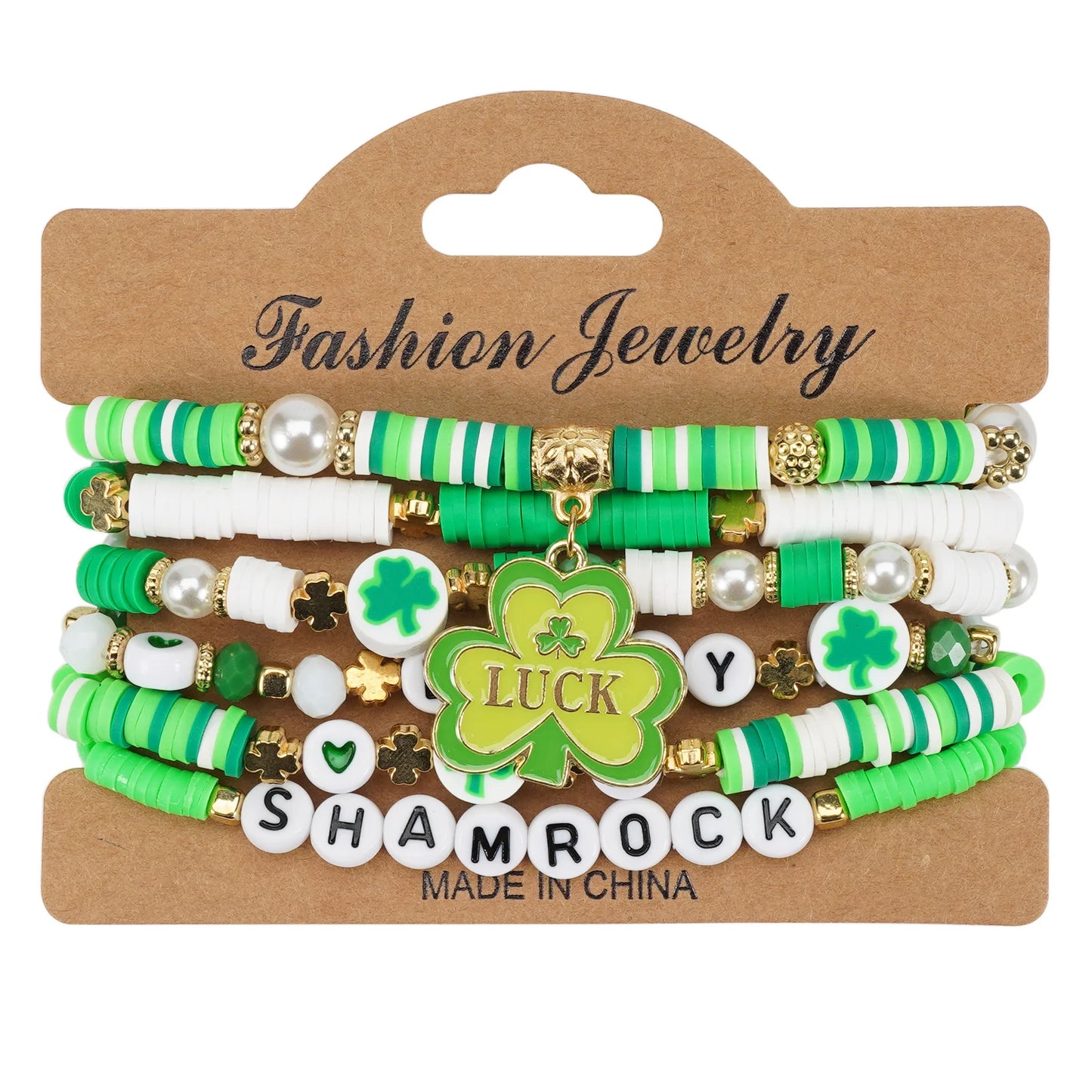 Lucky Shamrock Clover Party Favor Fashion Bracelets