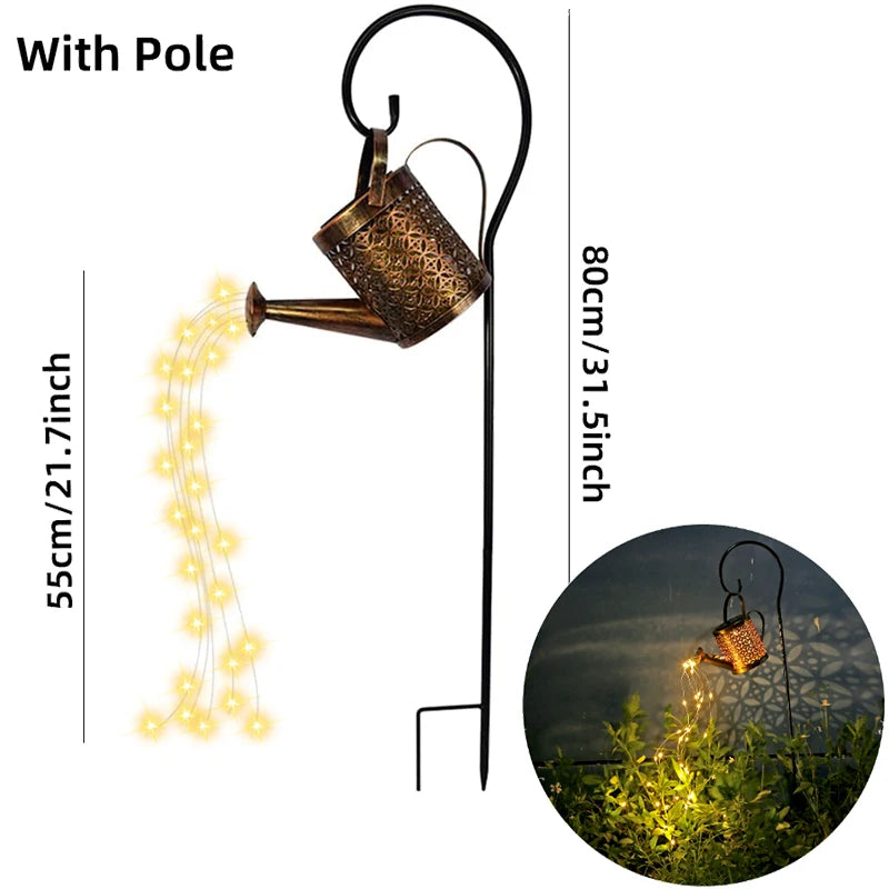 Solar Watering Can Hanging Kettle Lantern