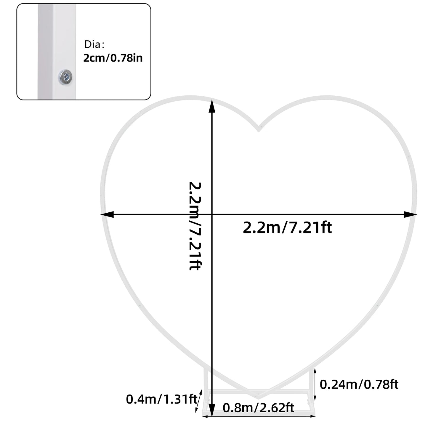 Heart Shape Wedding Arch Backdrop Frame