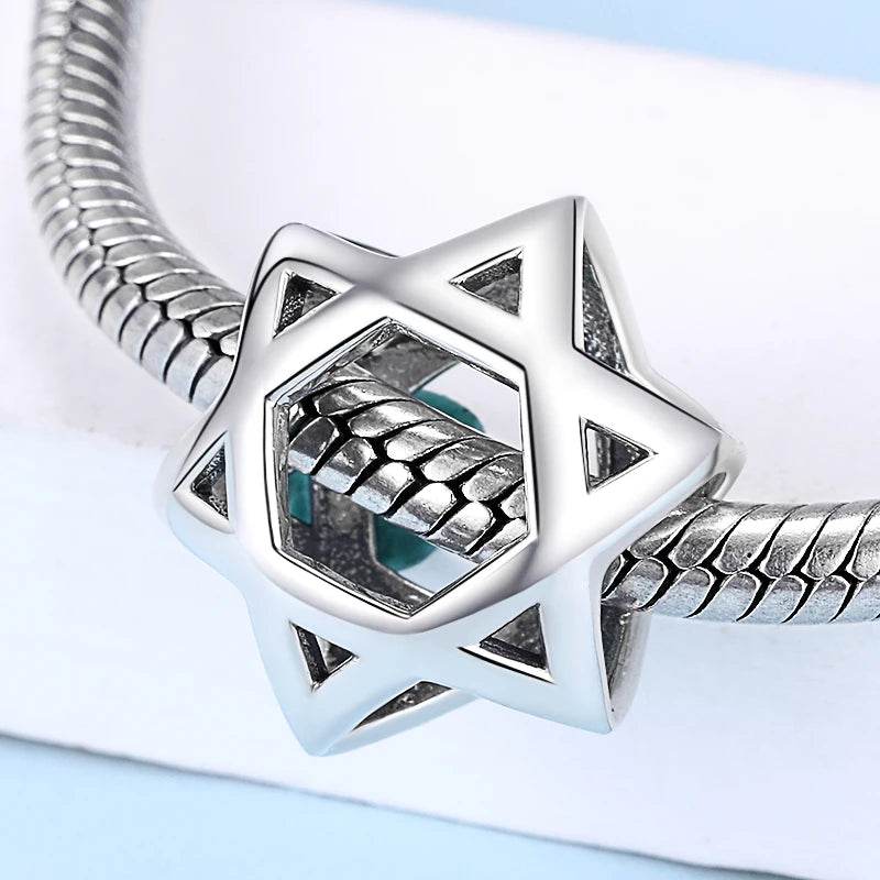 925S Jewish Scroll Bead With Cubic Zirconia Charm - Shop Jobie