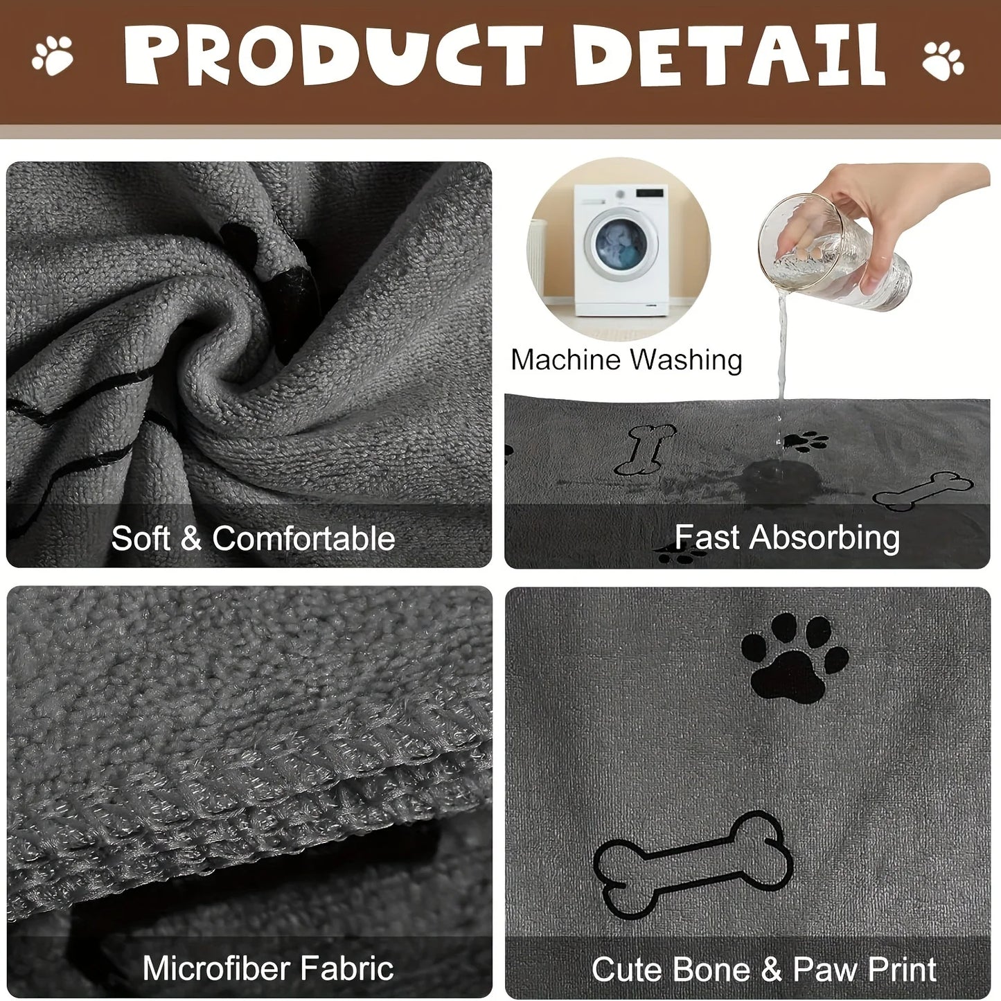 Quick-Drying Microfiber Pet Towel
