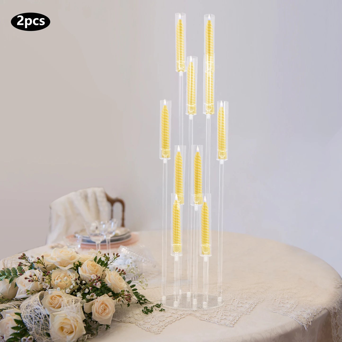 2pc Acrylic Candle Holder - Wedding Centerpiece