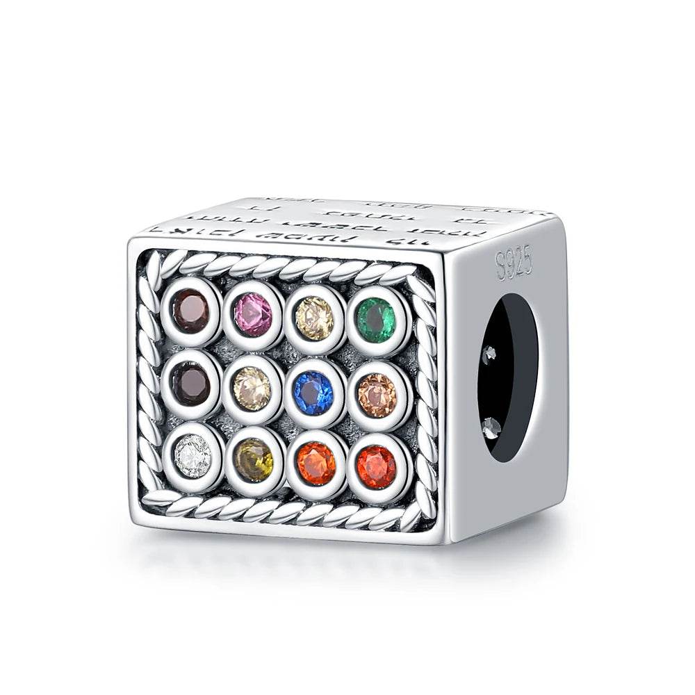 925S Jewish Scroll Bead With Cubic Zirconia Charm - Shop Jobie