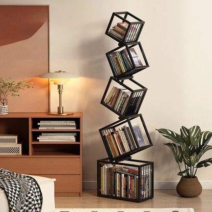 Tipsy-Turvy Vertical Iron Art Bookshelf