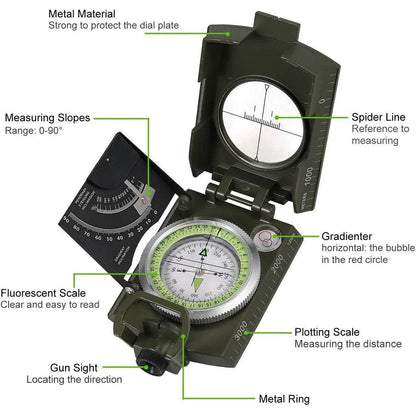 Outdoor Survival Gear- Military Compass - Shop Jobie