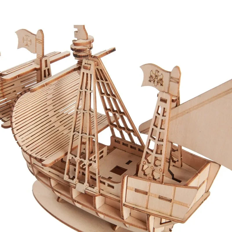 3D Wooden Puzzle Kits - Schooner 56pc