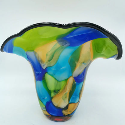 Murano-Style Art Glass Face Vase