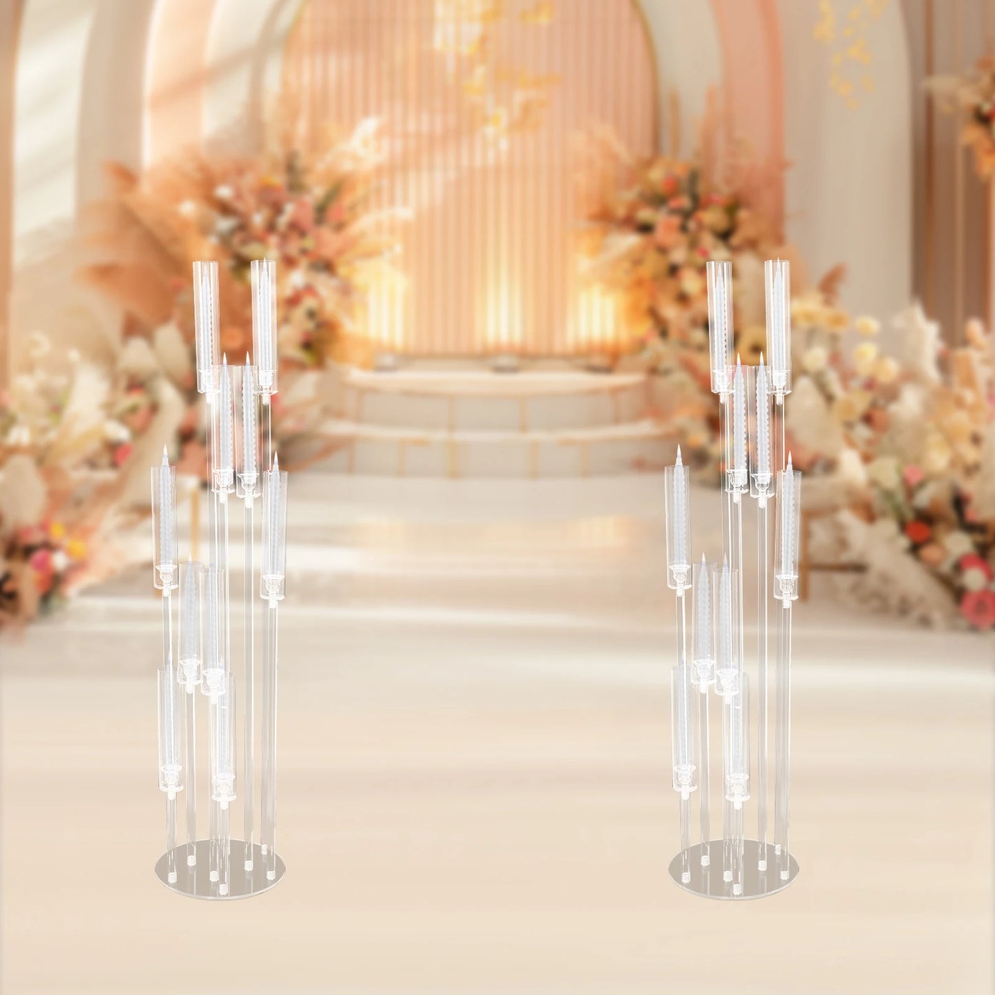 2pc Acrylic Candle Holder - Wedding Centerpiece