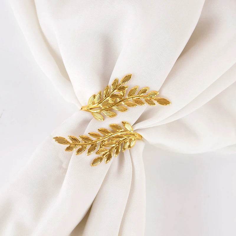 Tabletop - Gold Leaf Napkin Ring Buckles - Shop Jobie