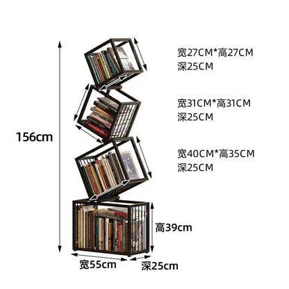 Tipsy-Turvy Vertical Iron Art Bookshelf