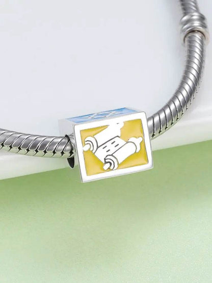925S Jewish Scroll Bead With Cubic Zirconia Charm - Shop Jobie
