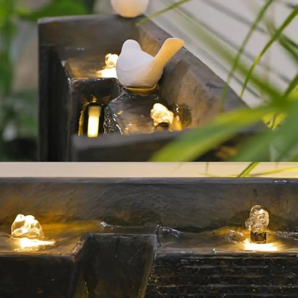Outdoor Water Fountain - Rustic Cube