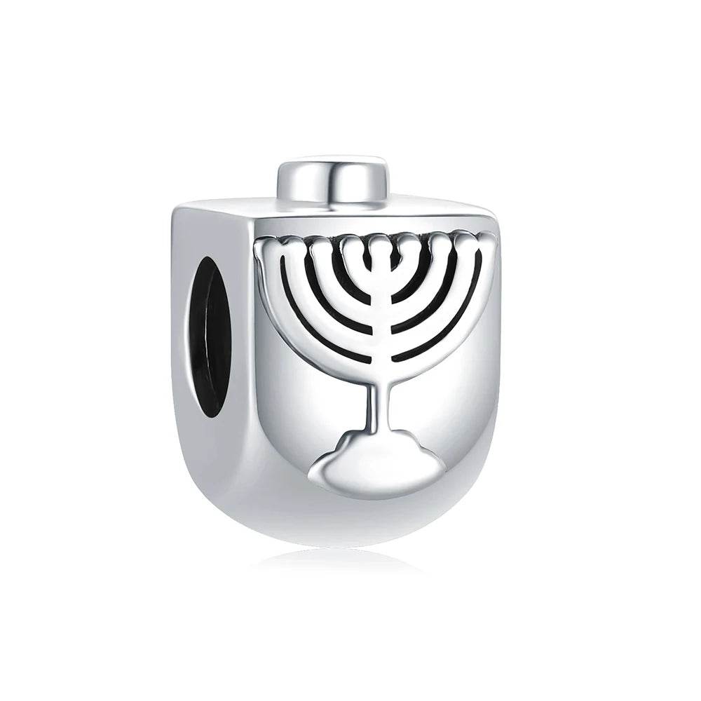 925S Jewish Scroll Bead With Cubic Zirconia Charm - Shop Jobie