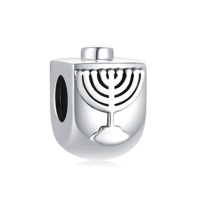 925S Jewish Scroll Bead With Cubic Zirconia Charm - Shop Jobie