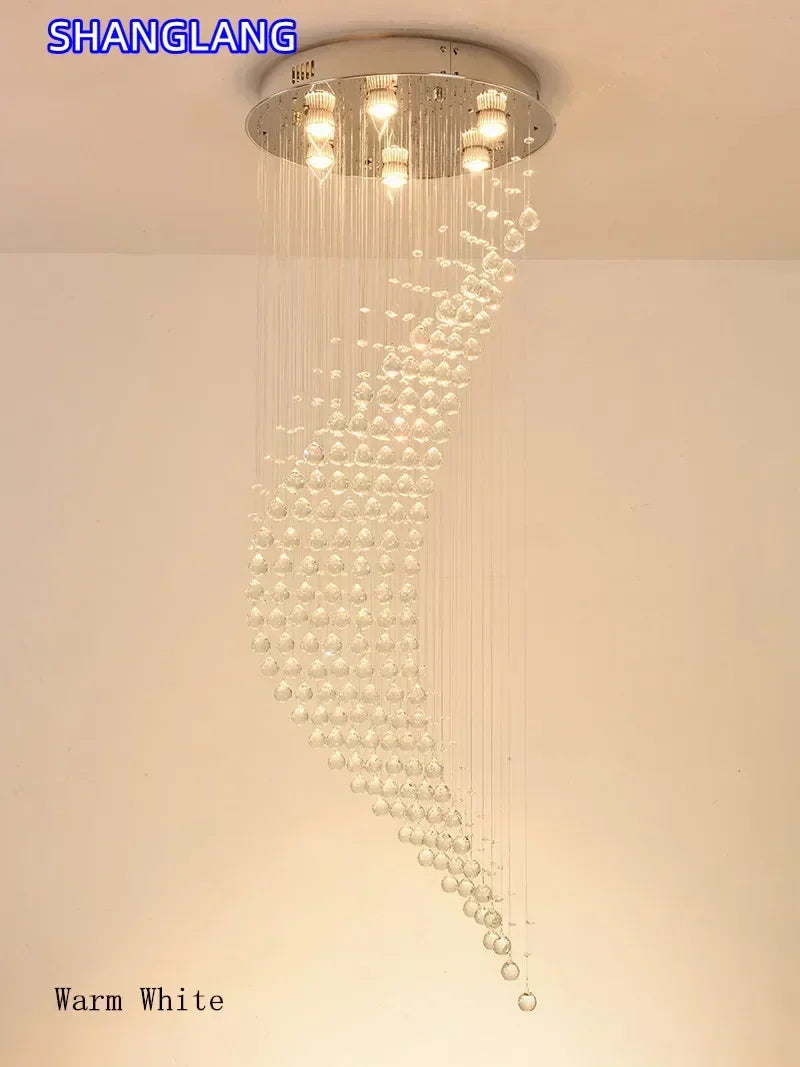Modern Spiral Crystal Chandelier