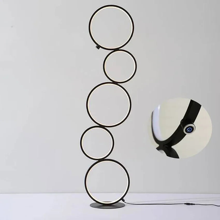 Minimalist LED Stacking Circles Floor Lamp