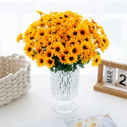 Silk Flower Bouquet - Little Yellow Daisy