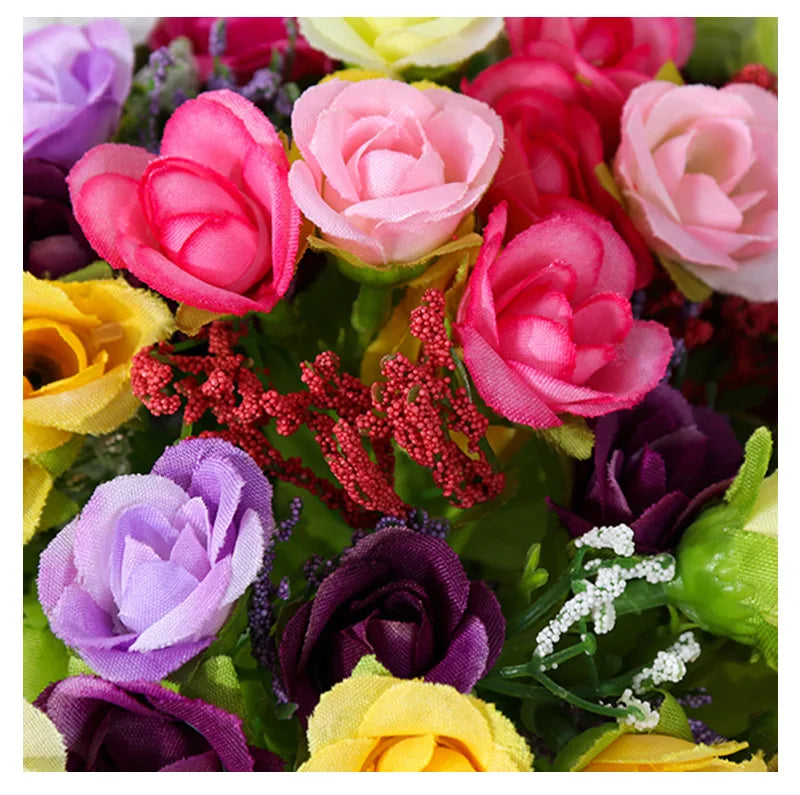 Silk Flower Bouquet - 7 Fork 21 Head Diamond Rose Flower