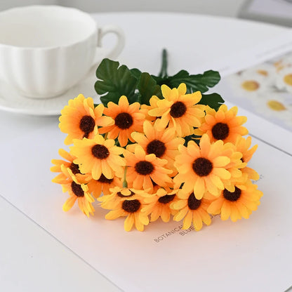 Silk Flower Bouquet - Little Yellow Daisy