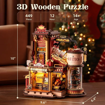 3D Wooden Puzzle DIY Kits - 449pc Rokr Music Box Dream Gift Factory
