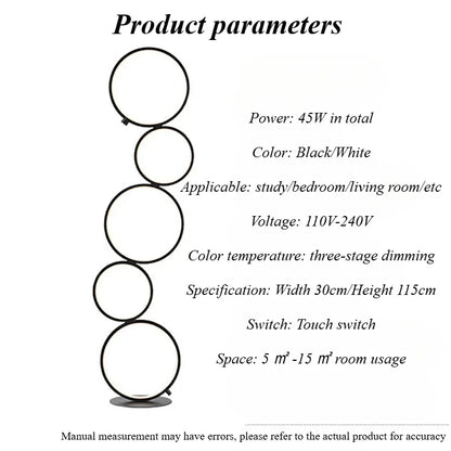 Minimalist LED Stacking Circles Floor Lamp