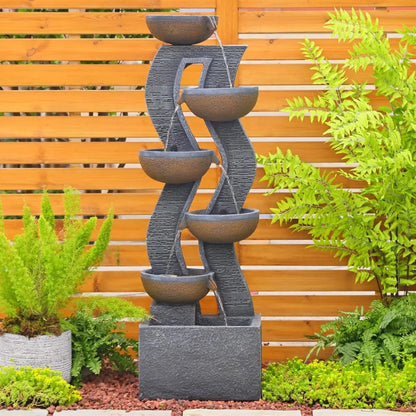 Garden Fountain w/Illuminated Waterfall