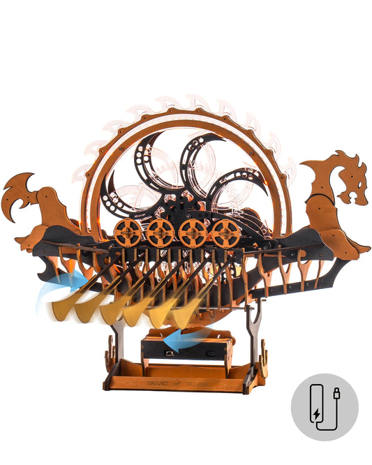 3D Wooden Puzzle - 229pc DIY Viking Dragon Ship