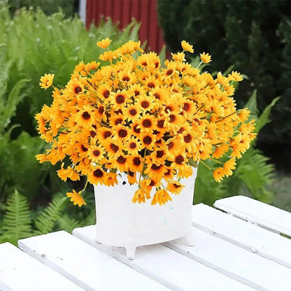 Silk Flower Bouquet - Little Yellow Daisy