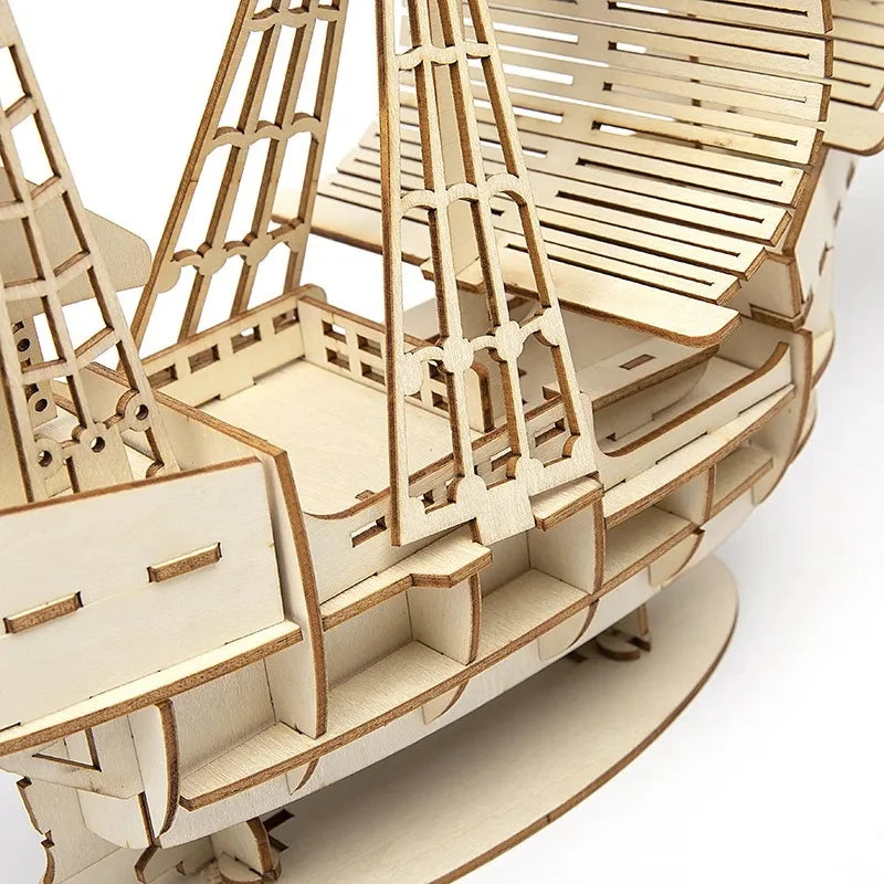3D Wooden Puzzle Kits - Schooner 56pc
