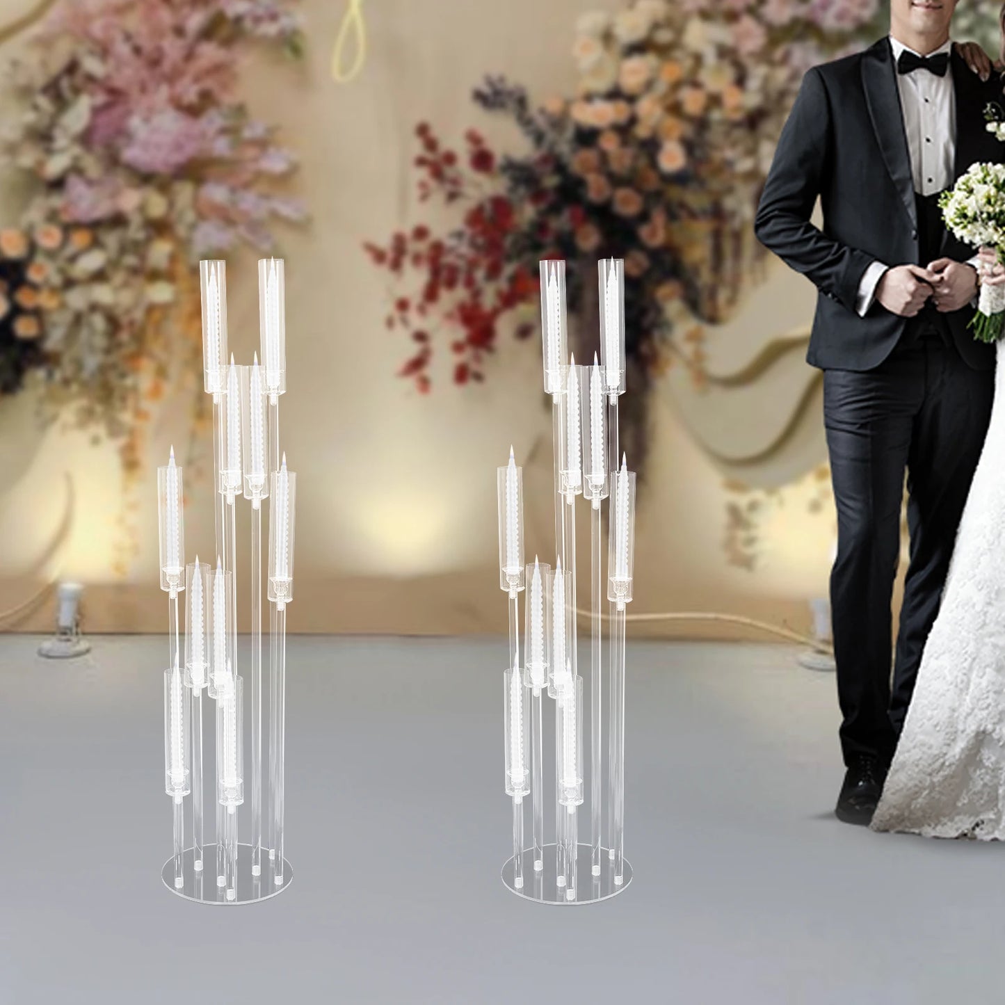 2pc Acrylic Candle Holder - Wedding Centerpiece