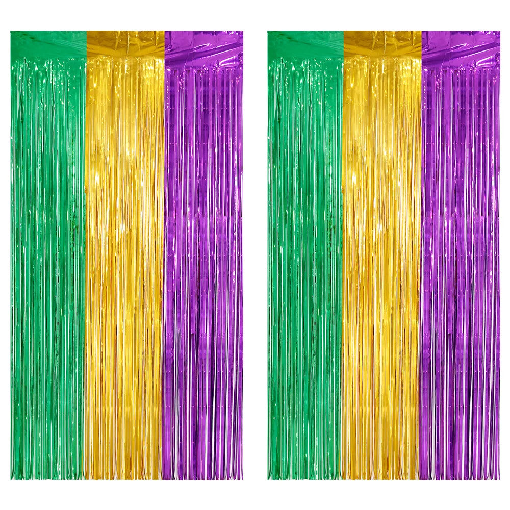 Carnival Mardi Gras Party Rain Curtain Background