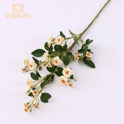 Silk Flower Bouquet -  Long Branch Artificial Mini Roses