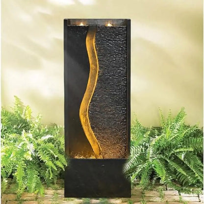 Outdoor Water Fountain - Rustic Cube