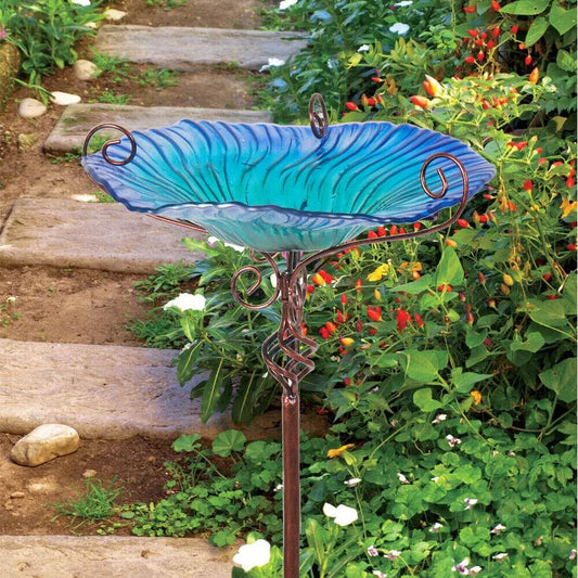 Large Outdoor Glass Bird Bath - Shop Jobie
