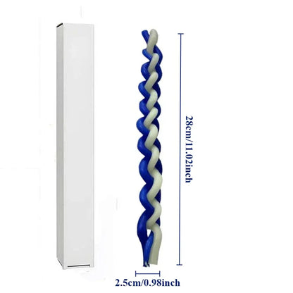 Havdalah - White & Blue Braided Candle